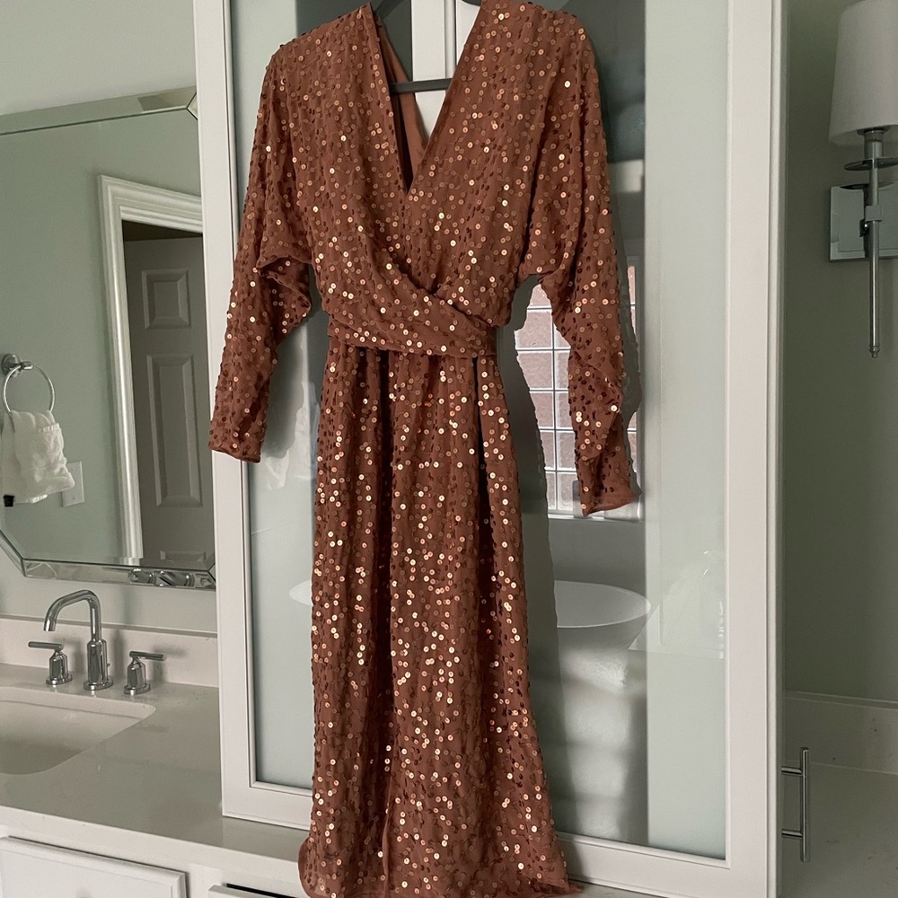 Asos maternity sequin wrap dress